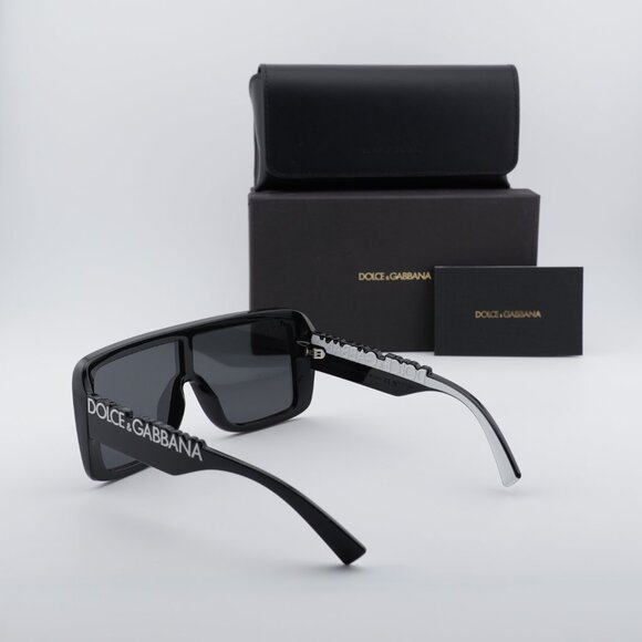 Dolce & Gabbana DG6204 501/87 Shield Sunglasses - Black/Grey main image 7